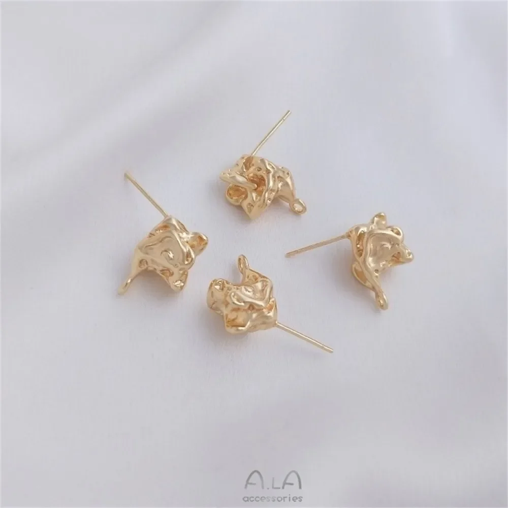 14-каратное золото модные серьги неправильной формы в форме монстра серебро 925