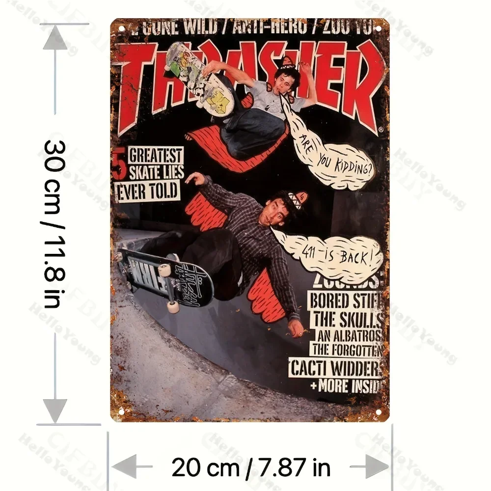 1 шт. Thrasher винтажный металлический алюминиевый знак классический скейтбординг
