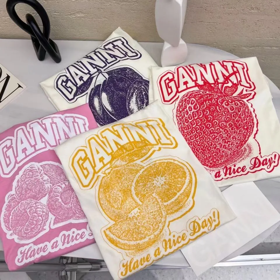 

Fashion Brand 2023 Summer New Fruit Series Printed Multi-color T-shirt Short Sleeves