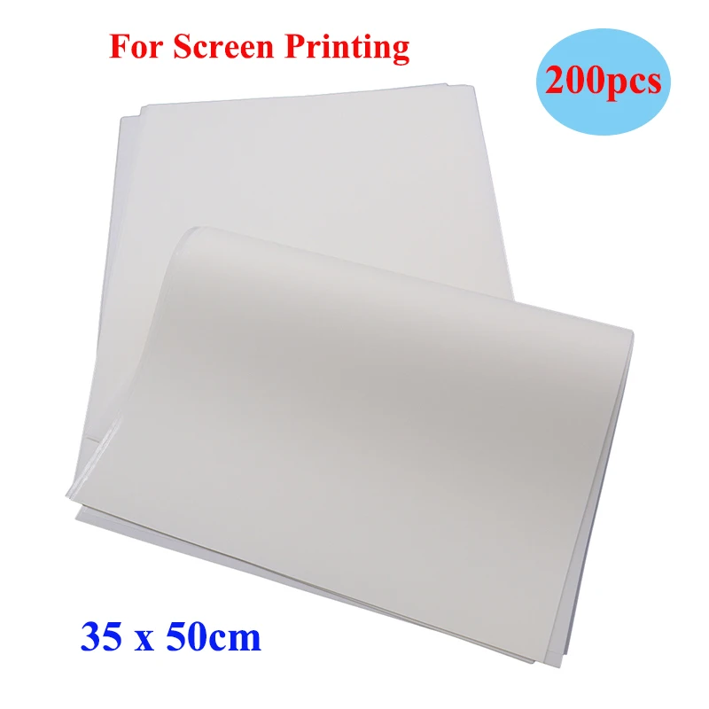 200pcs 35x50cm Cold Peel Plastisol Heat Transfer Film Screen Printing Transfers Double Side Paper Coated Ultra Matte Wholesale