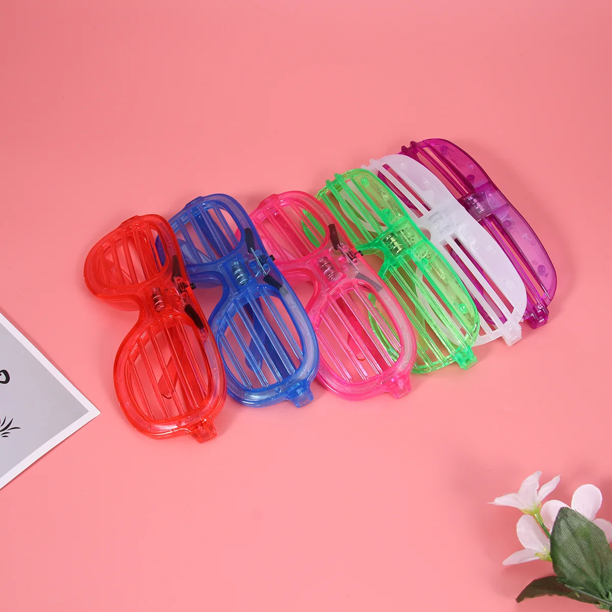 

Glasses Shutter Shades Sunglasses Tropical Novelty Party Luau Eyeglasses Dark The Hawaiian Glow Shade Led Flashing Slotted Light