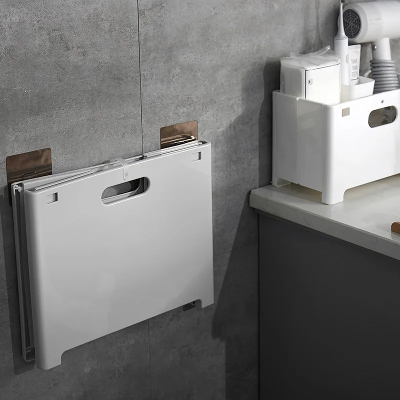 

Foldable Storage Dirty Clothes Basket Japanese Bathroom Wall-mounted Non-perforated Plastic Storage Frame Dirty Clothes Basket