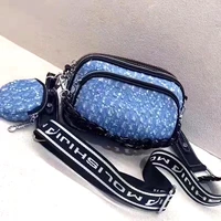 luxury designer handbags for womens fashion bags 2022 sequines mini chain flap blue crossbody bolsas