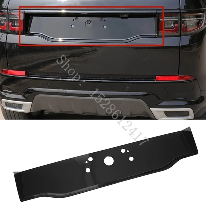 

For Land Rover Discovery Sport 2015-2020 Black Rear License Plate Cover Trunk Lift Gate Molding Number Guard Panel Base Holder