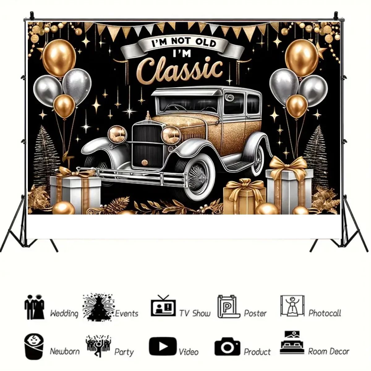 Ретро мужской классический автомобиль Umi тематический фон I'm not old взрослые