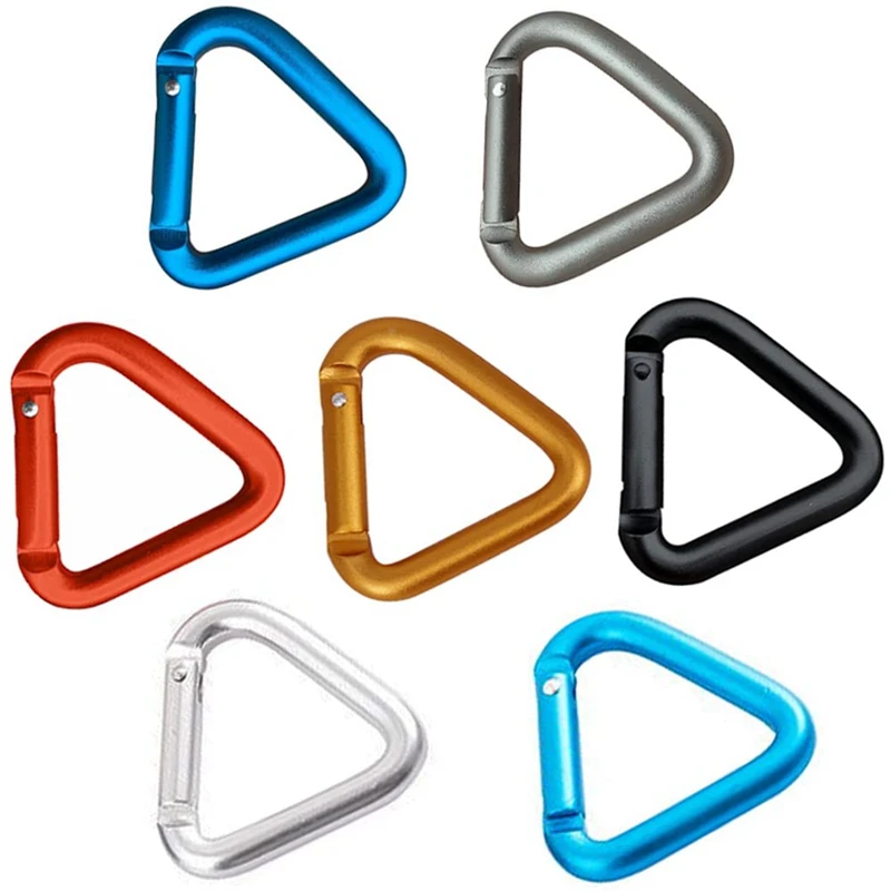 

NEW-Triangle Carabiner Small Key Aluminum Alloy Multi-Functional Outdoor Accessory Parts Mountaineering Camp Carabiner