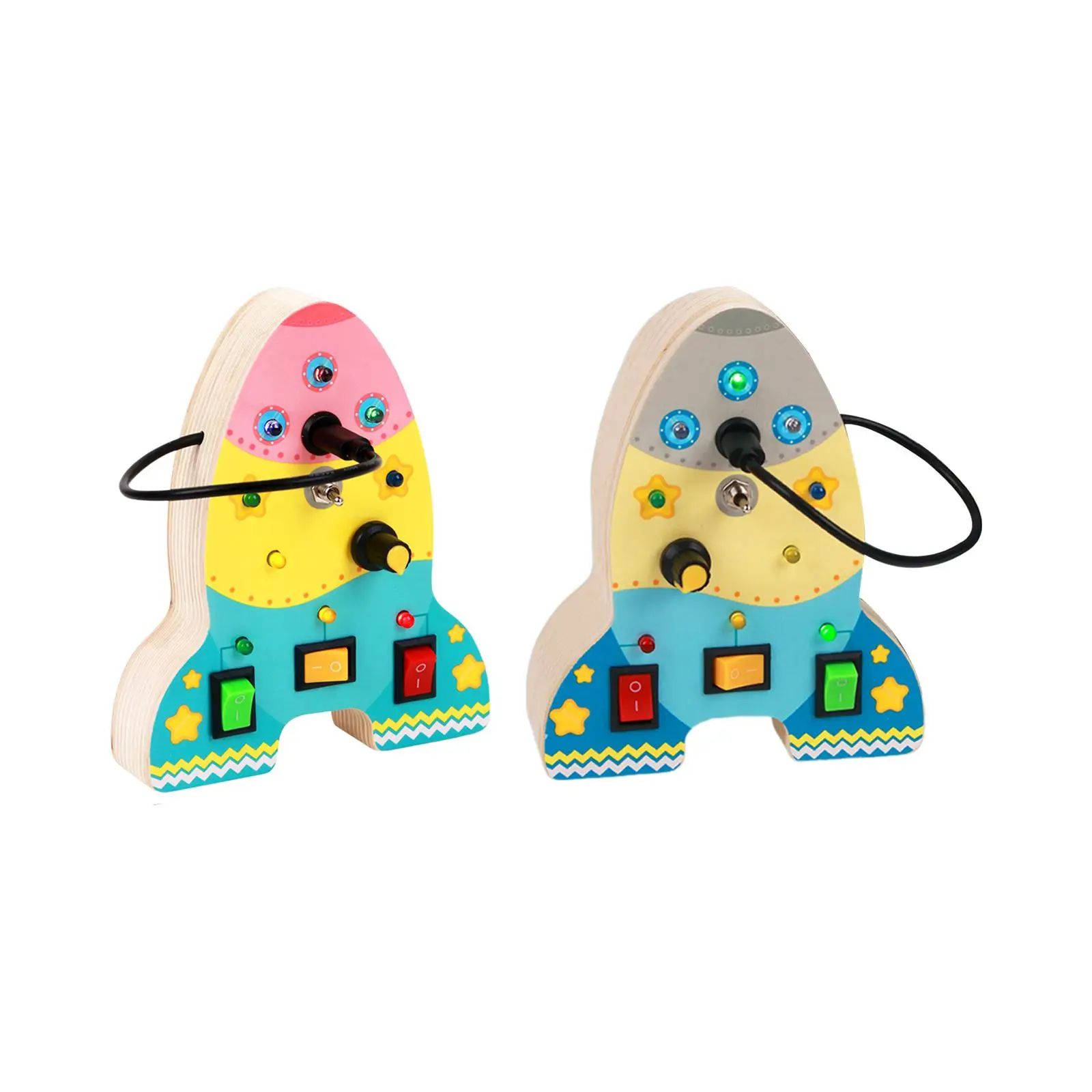 

Children Busy Board Montessori Toy Rocket Shape for Plane Travel