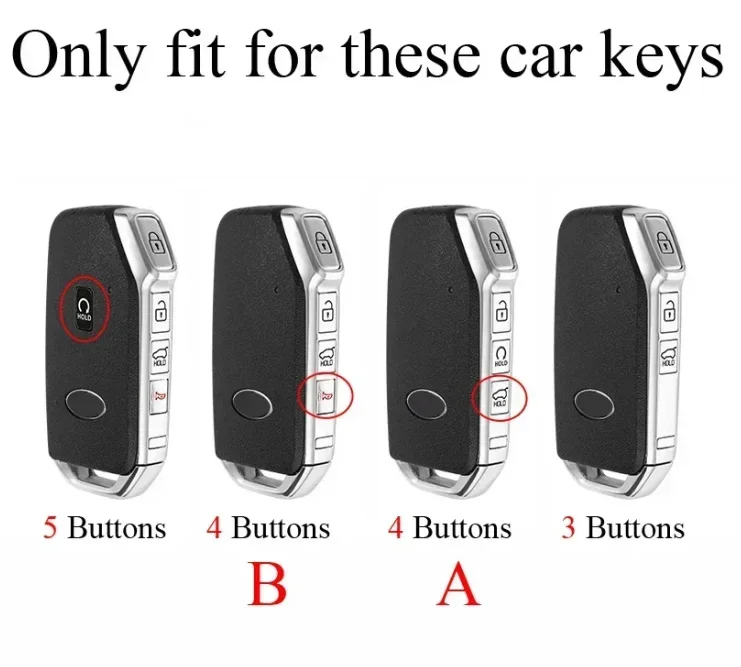 Фото Чехол для автомобильного ключа с 3/4/5 кнопками для KIA Sportage, Ceed, Sorento, Cerato, KX5, KX-CROSS, Forte, K3, K5, K8, Ray, Optima, Soul, Telluride №4