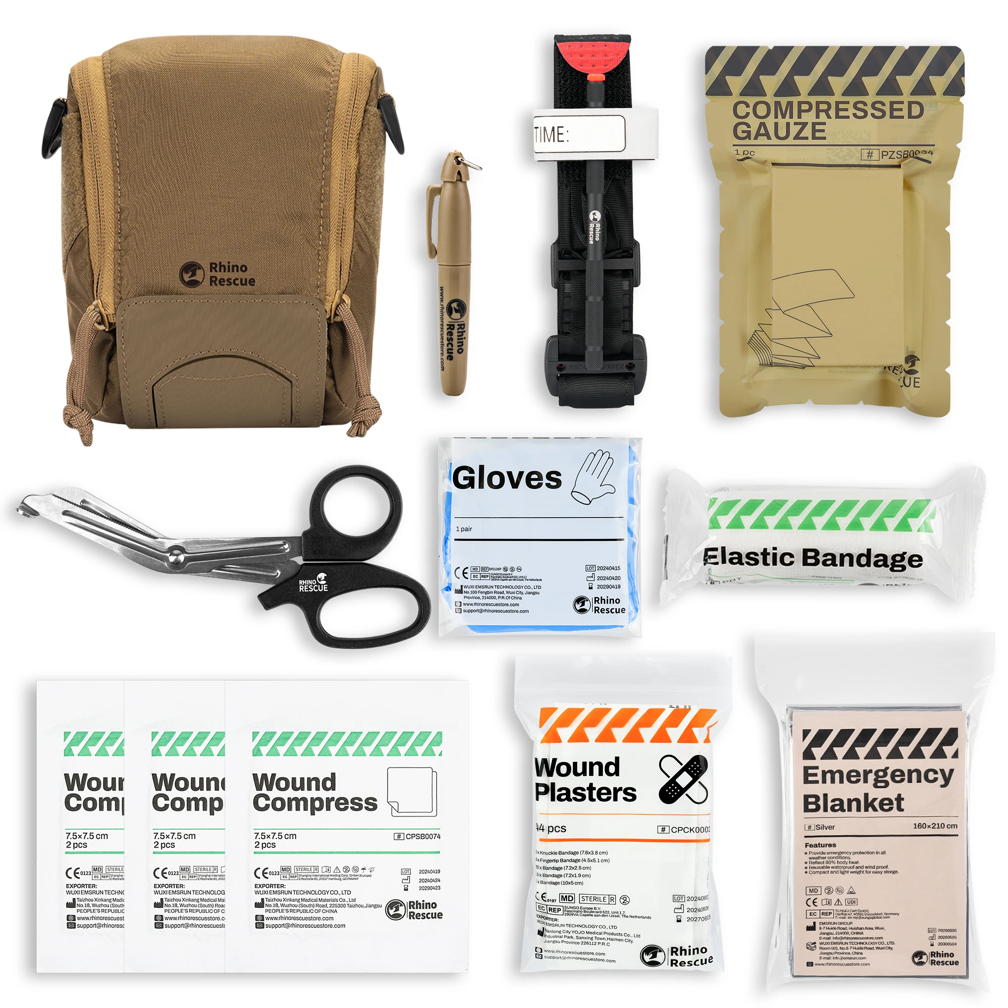 Фото Тактический комплект RHINO RESCUE MOLE IFAK |   Жгут, прессованная марля |   MOLLE-совместим с EMS, Survival & Range №1