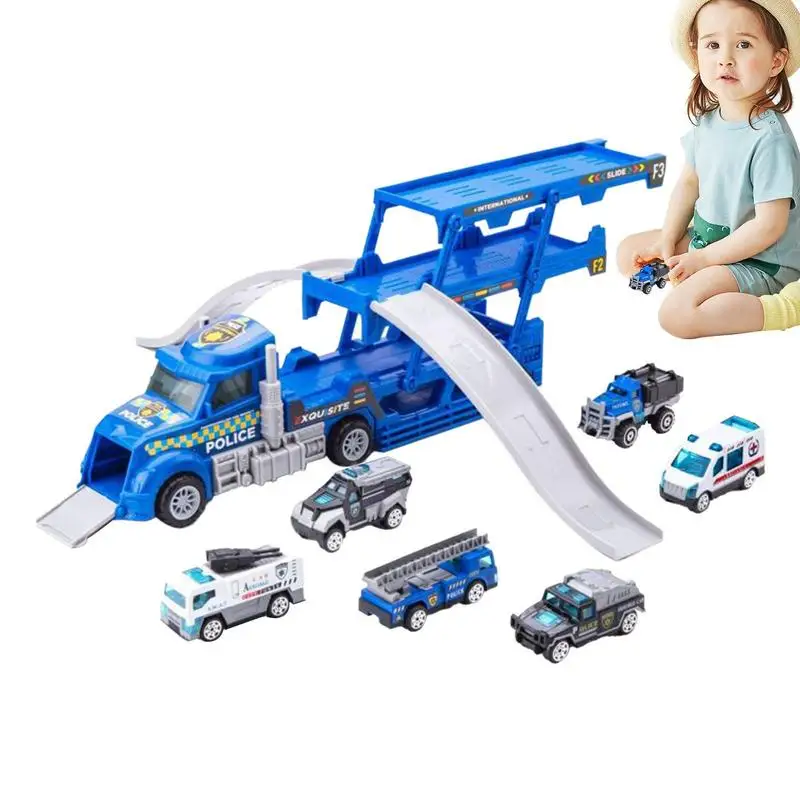 

Грузовик-динозавр автомобиль-трансформер, гибкая игрушка-трек, грузовик-переносчик динозавров с 3 катапультами, автомобили, игрушки динозавров