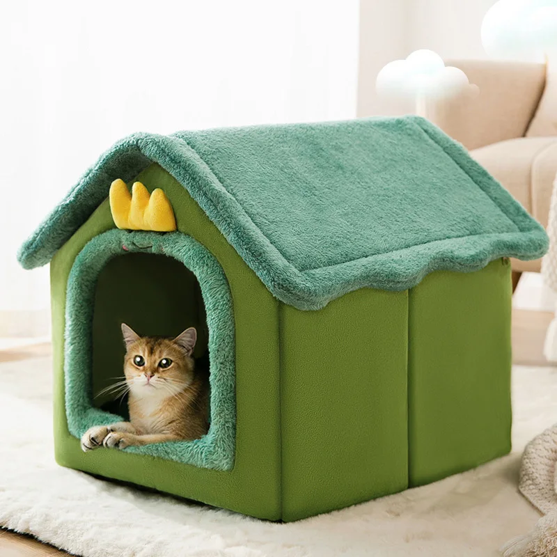 Faltbare Hundehütte Zwinger Bett matte für kleine mittelgroße Hunde Katzen Winter warmes Katzen bett Nest Haustier produkte Korb Haustiere Welpen Höhle Sofa 6