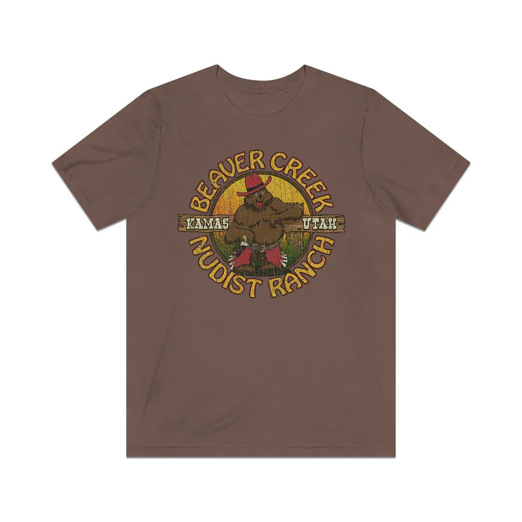 Винтажная Мужская футболка с длинным или коротким рукавом Beaver Creek Nudist ранчо 1983