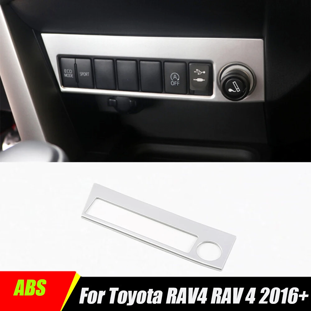 

Car cigarette Lighter panel decoration cover trim Car styling For Toyota RAV4 RAV 4 2016 2017 2018 ABS Matte Accessories