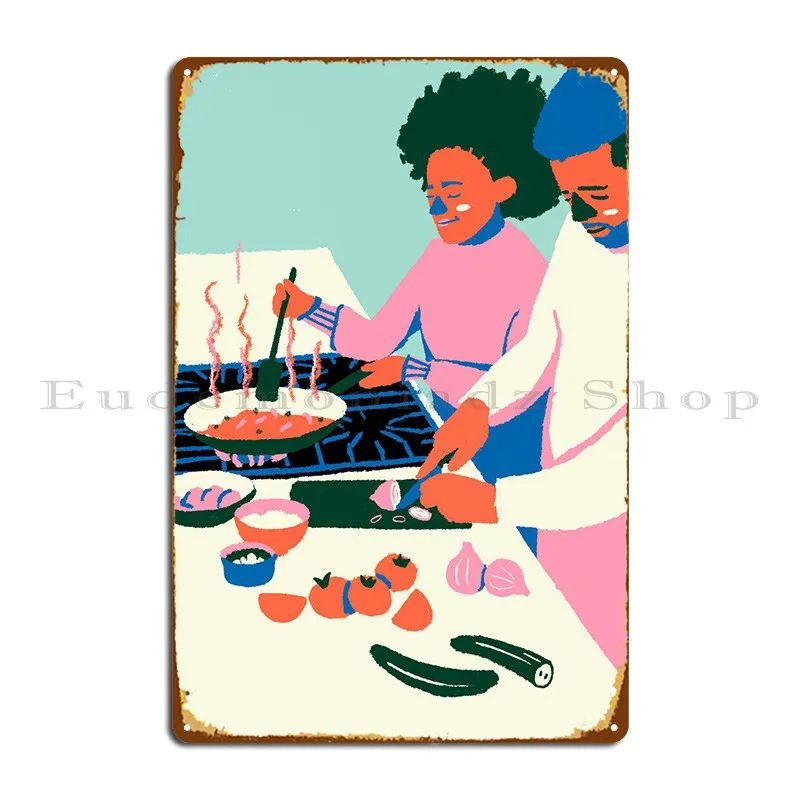 

Металлический плакат для готовки вместе с табличкой, дизайнерское украшение для кинотеатра, Настенная роспись, жестяной плакат