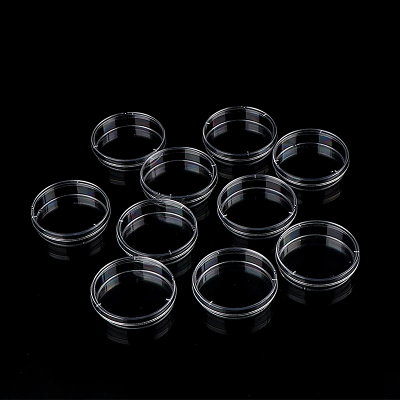 

10 шт./лот, 55 мм, стерильные чаши Петри из полистирола, блюдо для культивирования бактерий для лабораторий, медицинские биологические научные...