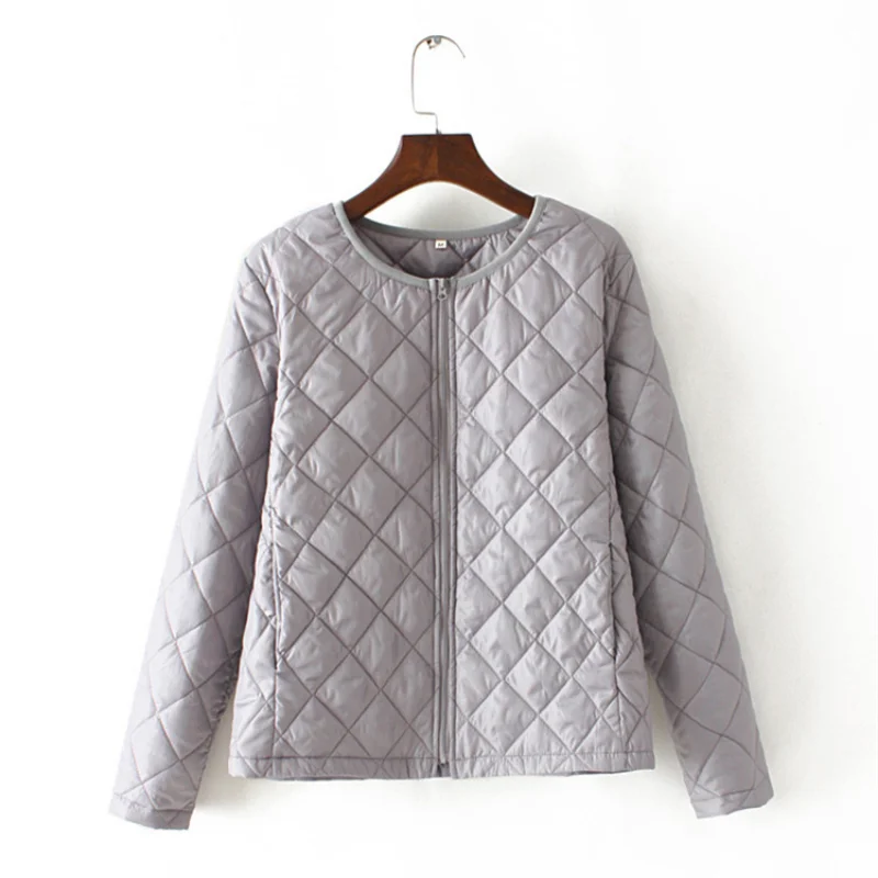 New Women's Short Coat Autumn/Winter Warm Zipper Coat Fashion Solid Color Slim Fit Comfortable Simple Lightweight Quilted Jacket