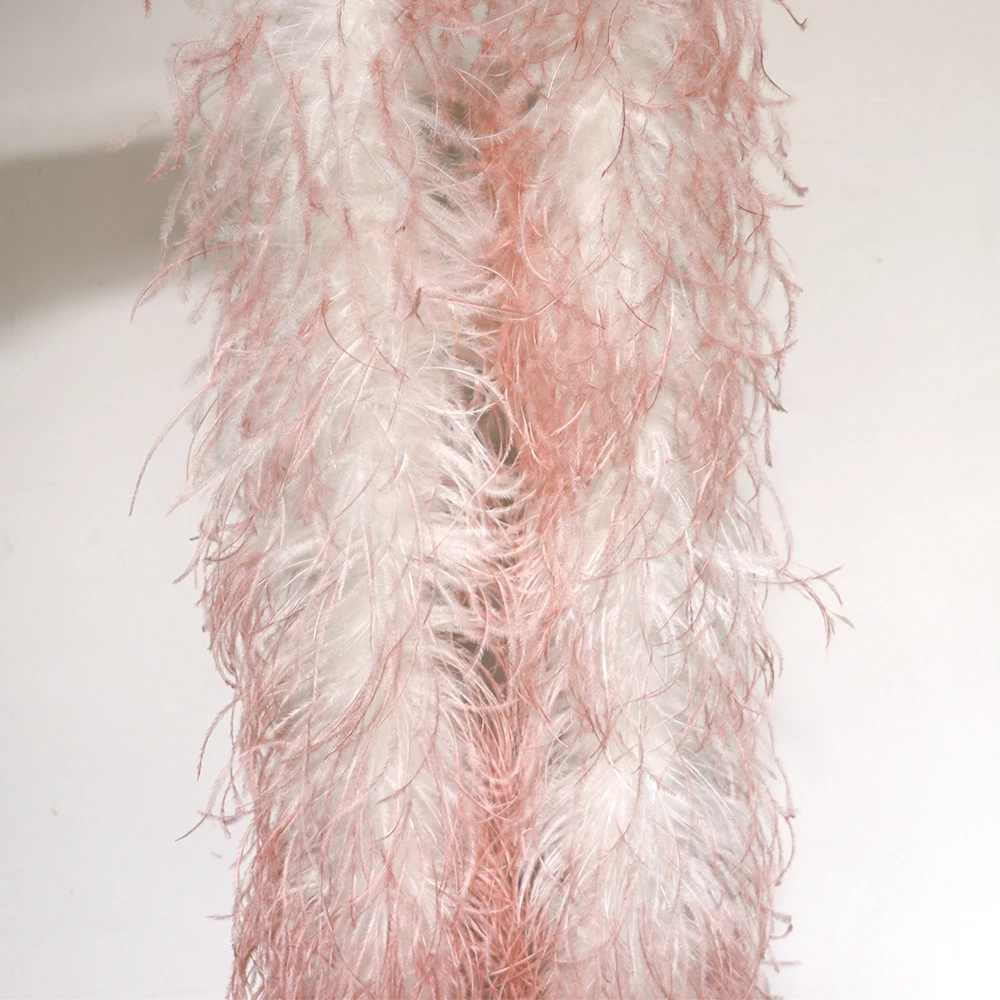 

Gradient Color Ostrich Feathers Boa 6ply Fluffy Plumes Trim Shawl For Wedding Dress Clothes Decoration Accessories Sewing Craft