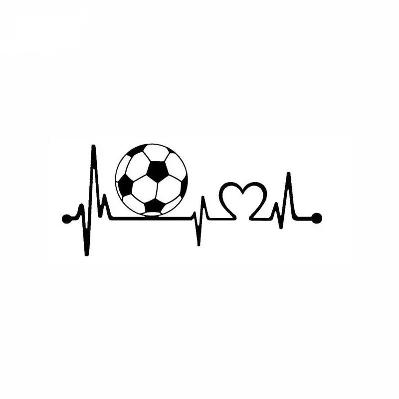 

Creativity Car Stickers Decor Soccer Ball Heartbeat Lifeline Decorative Accessories Creative Sunscreen Waterproof PVC