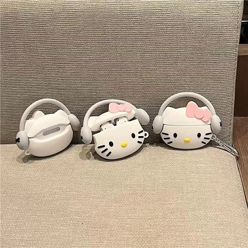 Защитный чехол для Hello Kitty Sanrio Para Auriclees Funda Bonita Airpods 1 2 3 Pro suave Kawaii Bluetooth Regalo