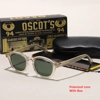 men ladies johnny depp sunglasses lemtosh polarized sun glasses luxury brand vintage acetate frame top quality leather case