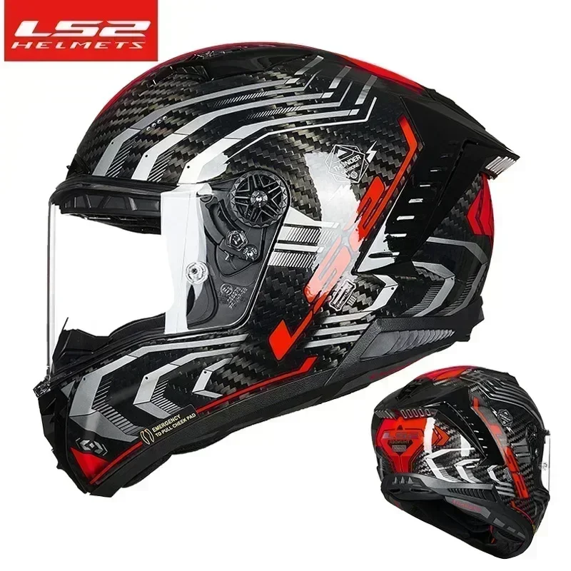 LS2 Motorcycle Helmet Original Full Face THUNDER ls2 6K Carbon Fiber Motobike Racing Track FF805 Cascos Para Moto Helmets