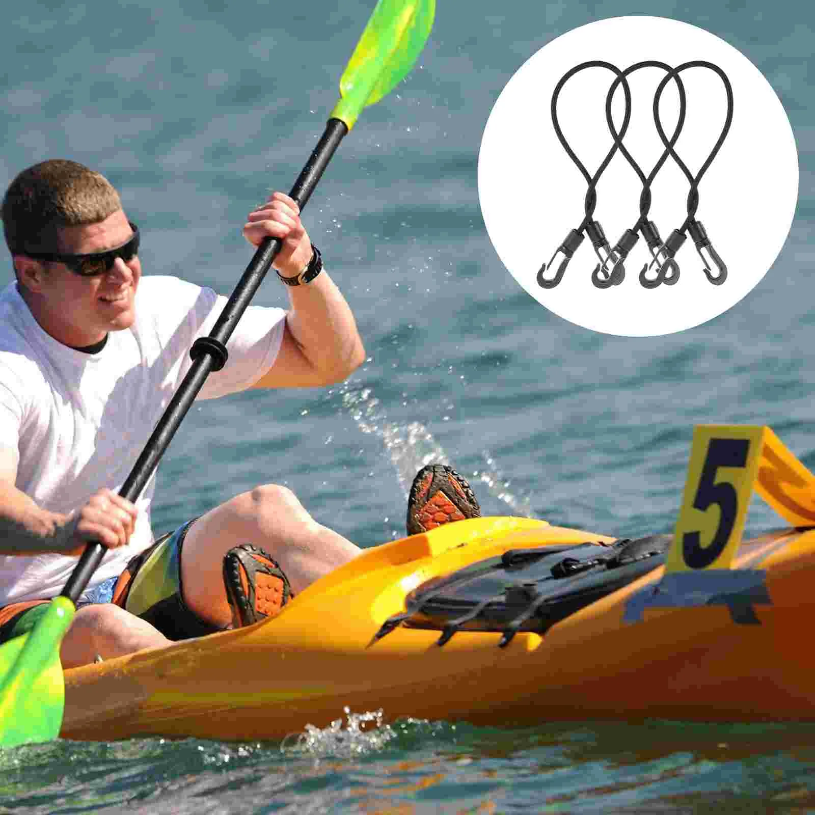 

3 Pcs Elastic String Hook Outdoor Boat Supply Kayak Supplies Paddle Fixing Buckles Sailboat Rope Holders Cord Marine Fixed