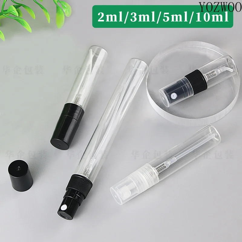 

YOZWOO 5pcs/pack 2ML 3ML 5ML 10ML Clear Mini Perfume Glass Bottle Empty Cosmetics Bottle Sample Test Tube Thin Glass Vials Amber