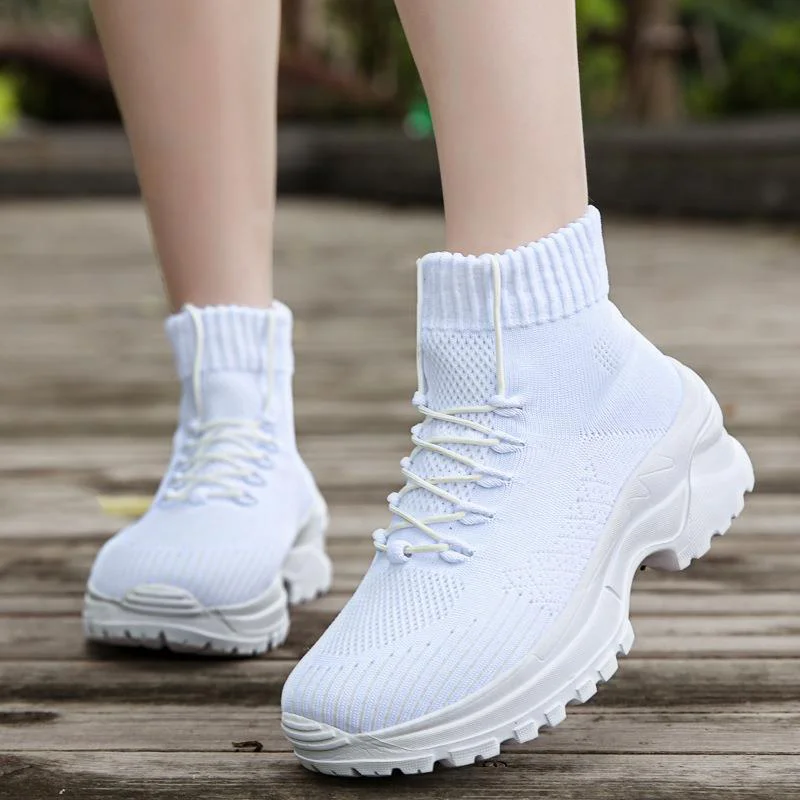 

2022 Sneakers Women Lace Up Platform Sneakers Breathable Ladies Vulcanized Shoes Flat Outdoor Female Footwear Zapatillas Mujer