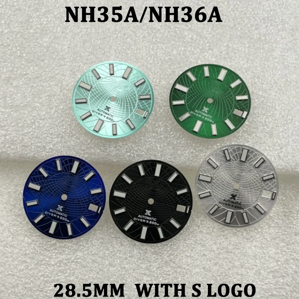 

Светящийся циферблат 28,5 мм, подходит для точного движения NH35A/NH36A, Модифицированная часть механических часов с заземляющей поверхностью