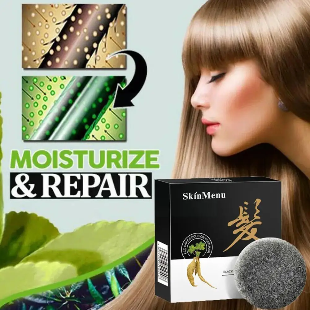 Soap Hair Darkening Shampoo Bar Repair Gray White Hair-Color Body Hair-Conditioner Face Dye Hair Soap Shampoo Natural Organ A7V2