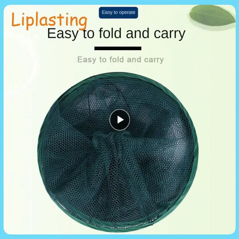 

Round Open Pull Fishing Cage Shrimp Cage Folding Portable Nylon Mesh Round Fishing Net Fishing Goods Practical. Fishing Basket