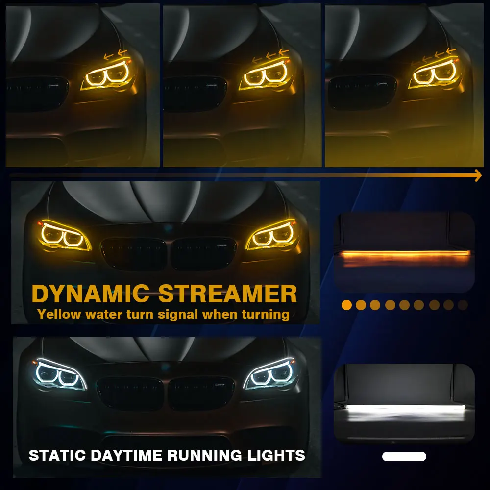 2 шт. гибкие дневные ходовые огни 30 см 45 60