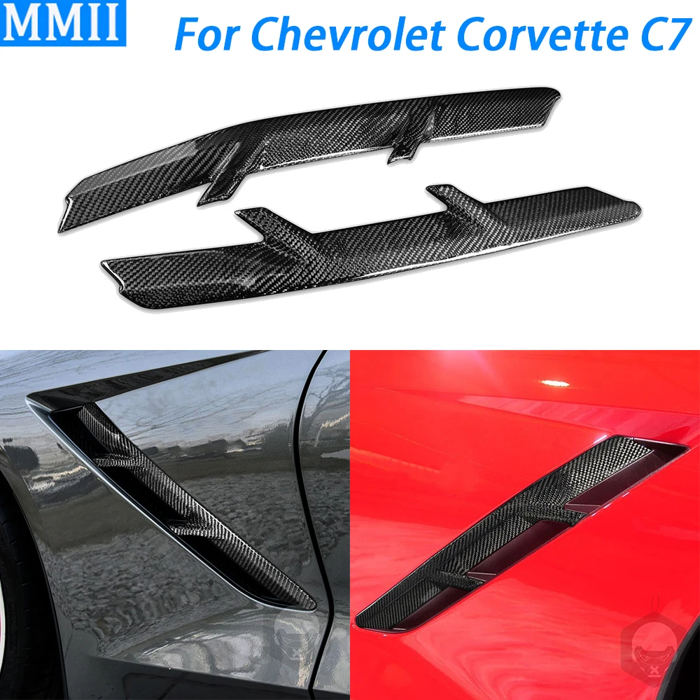 

Для Corvette C7 2014-2019 реальное сухое углеродное волокно дверь боковое крыло вентиляция отделка крышка автомобиля украшение