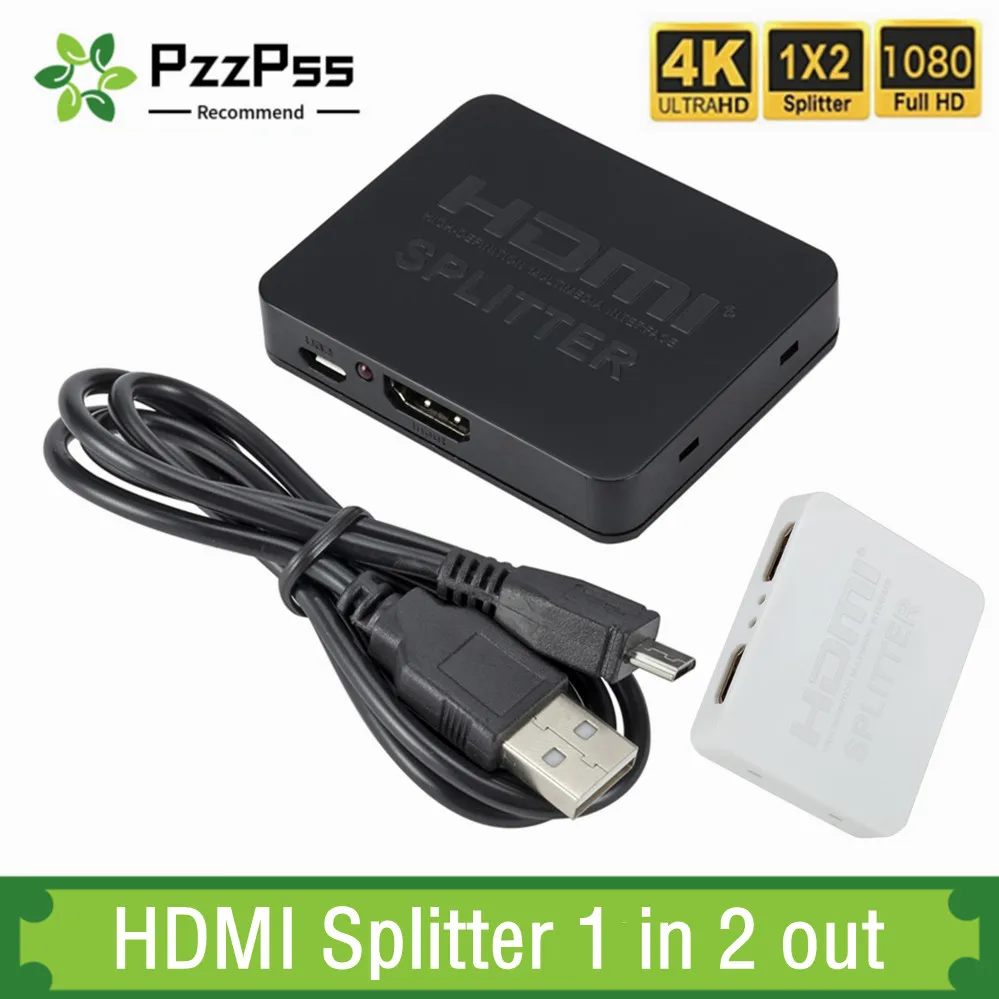 Hdmi-compatible Splitter 1 in 2 out 1080p 4K 1x2 Stripper 3D Splitter Power Signal Amplifier 4K HDMI Splitter For HDTV Xbox PS3