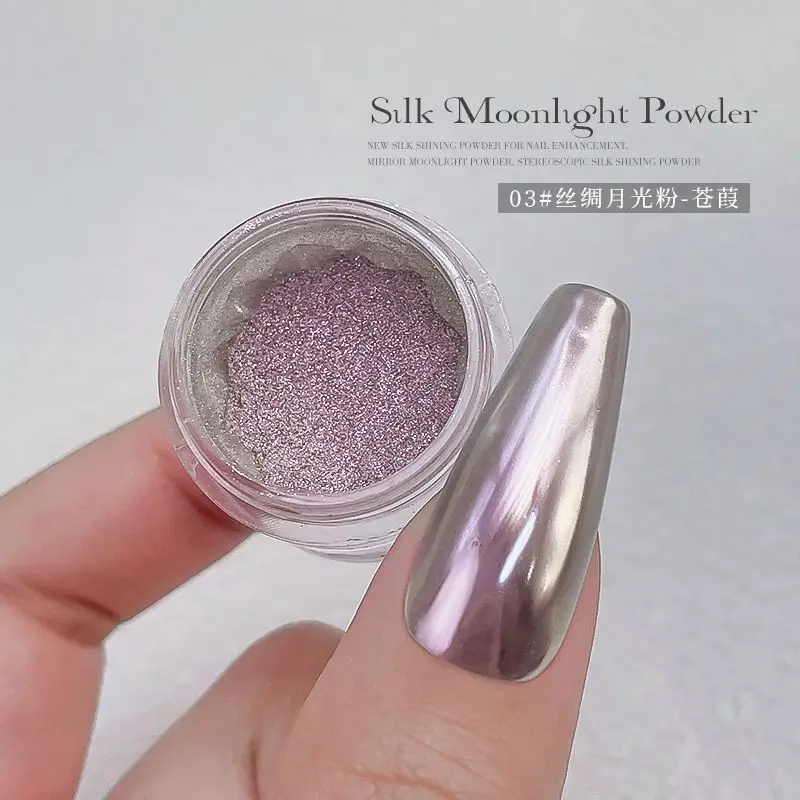 markii 6Colors Silk Moonlight Magic Mirror Powder Glitter Metallic Effect Nail Rubbing Dust Fairy Chrome Art &amp Cotton swab