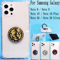 sunjolly mobile phone cases covers for samsung galaxy note 20 10 9 8 ultra plus case cover coque ring glitter