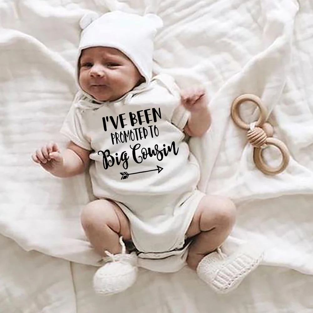 

I Have Been Promoted To Big Cousin Baby Bodysuit Newborn Boys Girls Pregnancy Announcement Toddler Baby Unisex Clothes Gifts