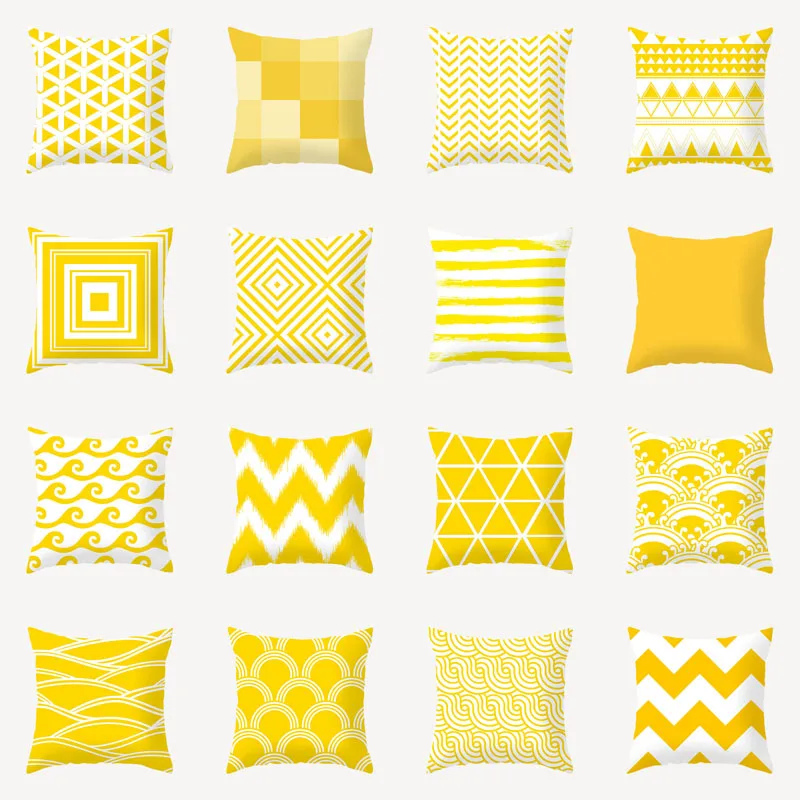 

Чехол для подушки ZHENHE свежего желтого цвета с двусторонним рисунком, чехол для детской подушки, 18x18 дюймов (45x45 см)