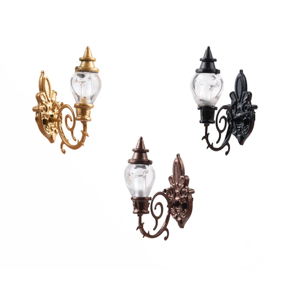 

Micro Landscape Lamp Home Layout Mini Wall Lamp Toy House Supply Outdoor Sconce for Fairy Garden Yard Gate Accessories