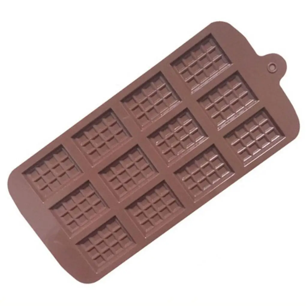 

12 Cavity Silicone Mold Mini Rectangle Waffle Mould Resuable Chocolate Break-Apart Tool Baking Mold