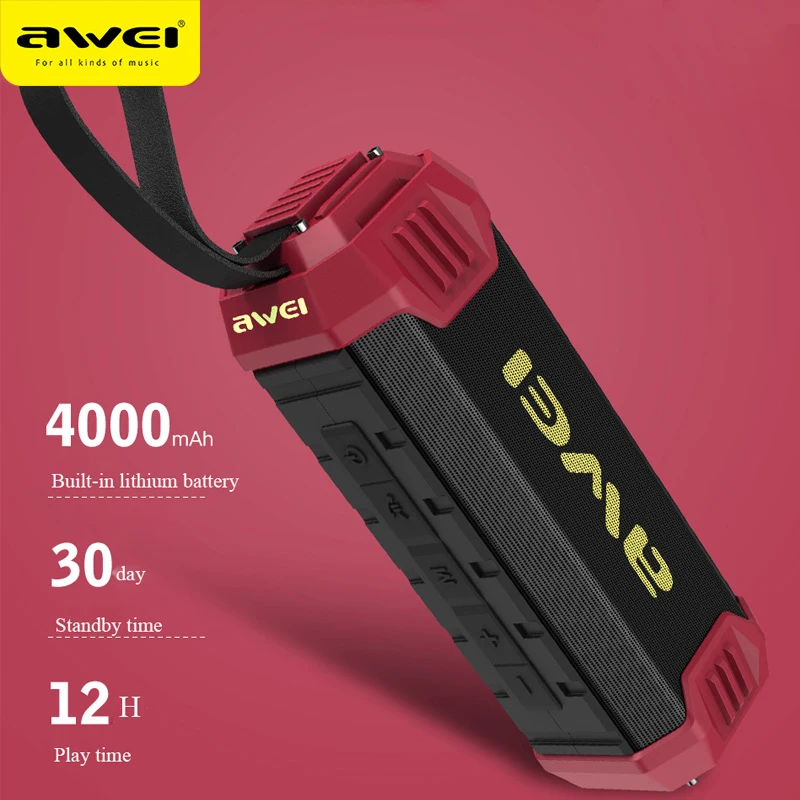 Водонепроницаемая Bluetooth-Колонка AWEI Y280 портативная беспроводная уличная Колонка +