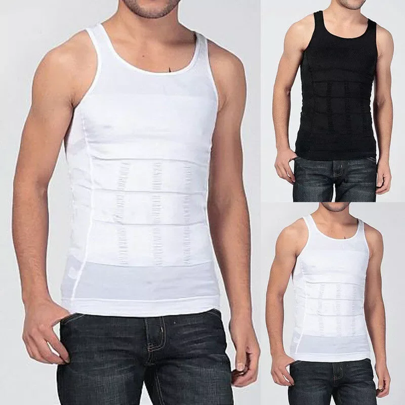 

Sexy Men's Slim Body Tummy Belly Fatty Vest T Shirt Corset Shape Wear Underwear Plus Size