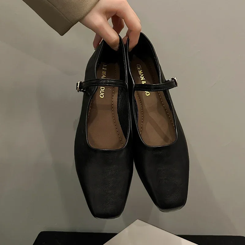 Туфли Мэри Джейн на толстом каблуке Элегантные классические удобные мягкие