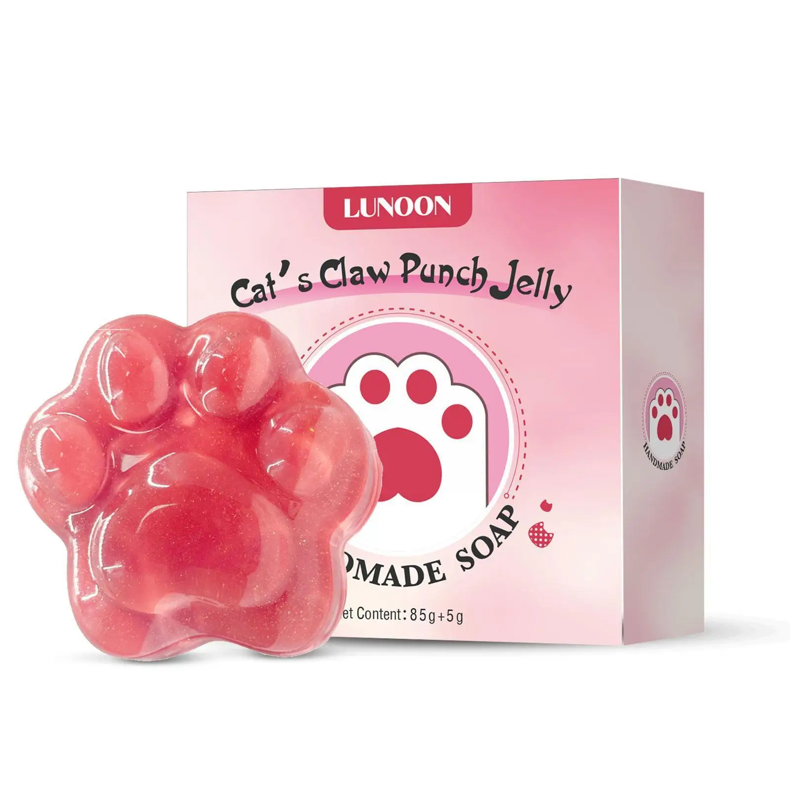 

1PCS Pink Cute Cat Claw Cleaning Soap Herbal Detoxification Mite Acne Removal Slimming Oil Soap Jelly Whitening Soap Contro N8U6