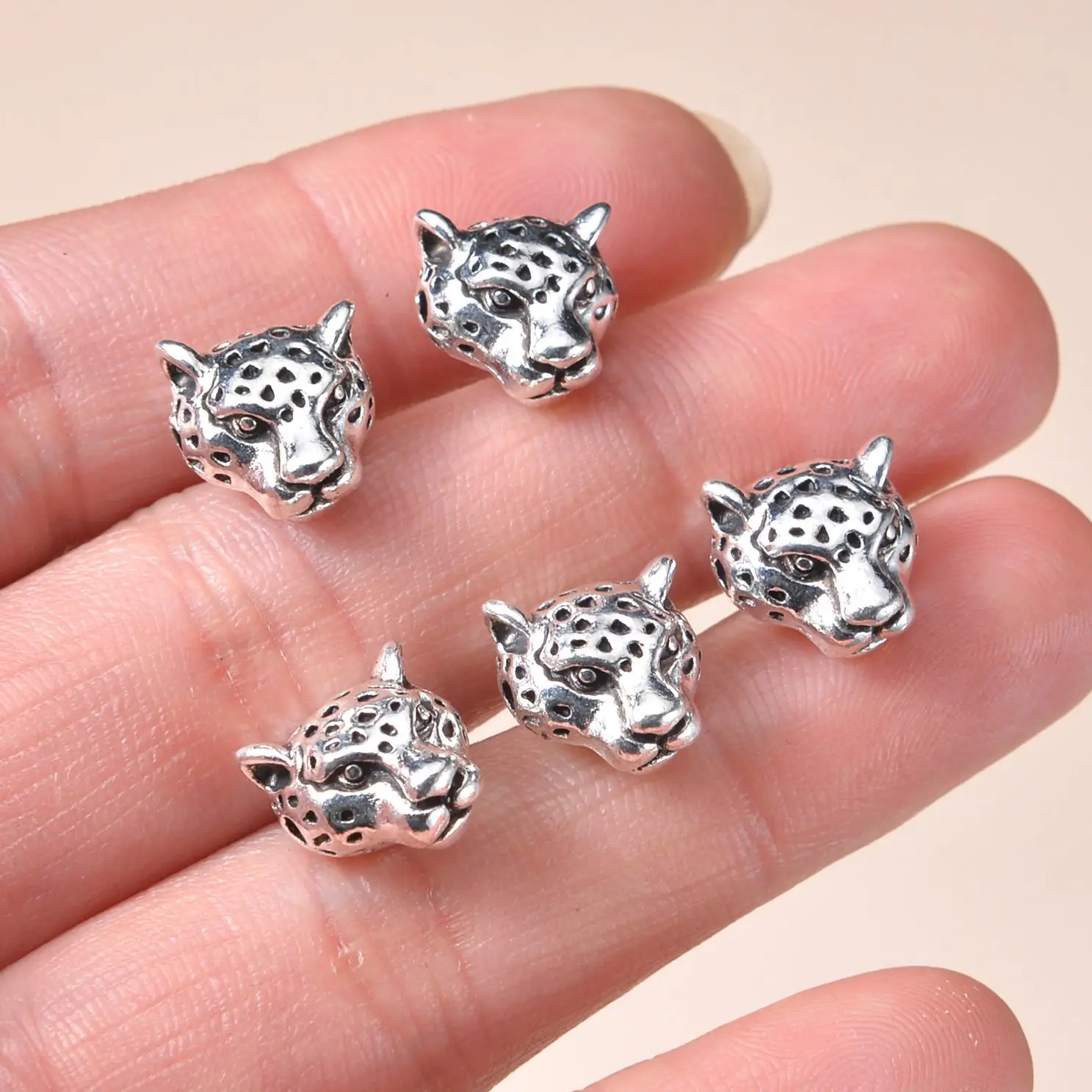 10pcs Charms Animal Beads Leopard Head Beads DIY Making  Bracelet Necklace Jewelry Accessories Wholesale