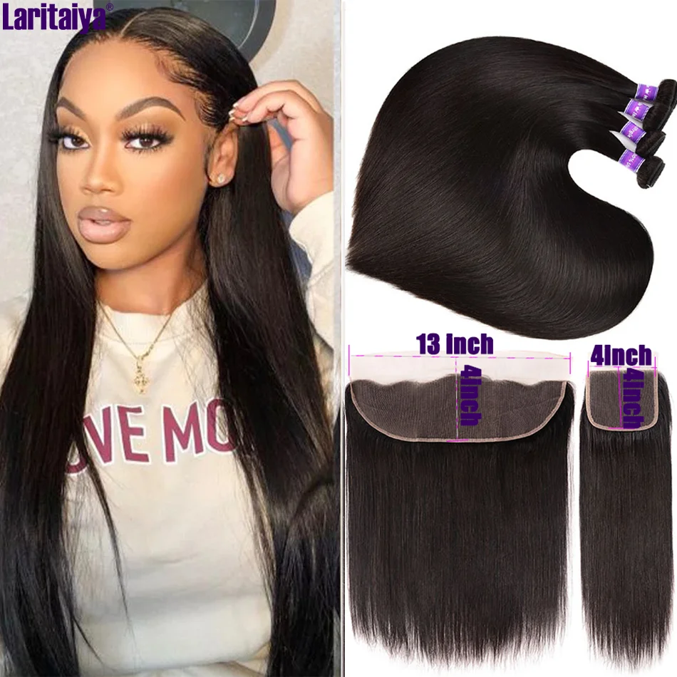 Bone Straight Hair Transparent Bundles with Frontal 30 Inch Long Straight Bundles With Closure Malaysian Hair Weave Bundles