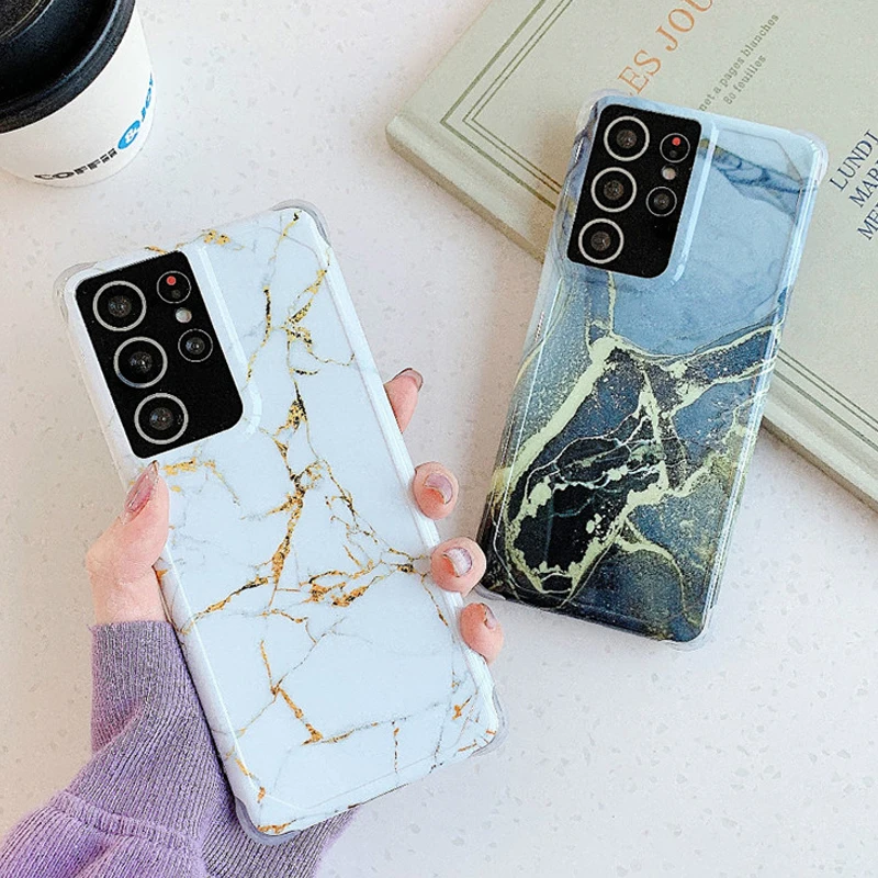 

Чехлы для телефонов Samsung Glit с золотым мраморным рисунком для Galaxy S21 Pllus S20 FE Note 20 Ultra A51 A71 S10 A50, противоударный чехол с четырьмя углами