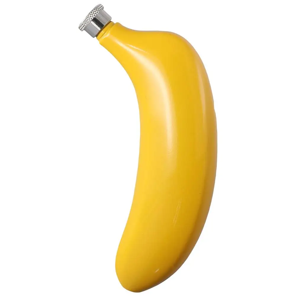 Бутылочка для виски 5 унций из нержавеющей стали с воронкой фляжка в форме банана