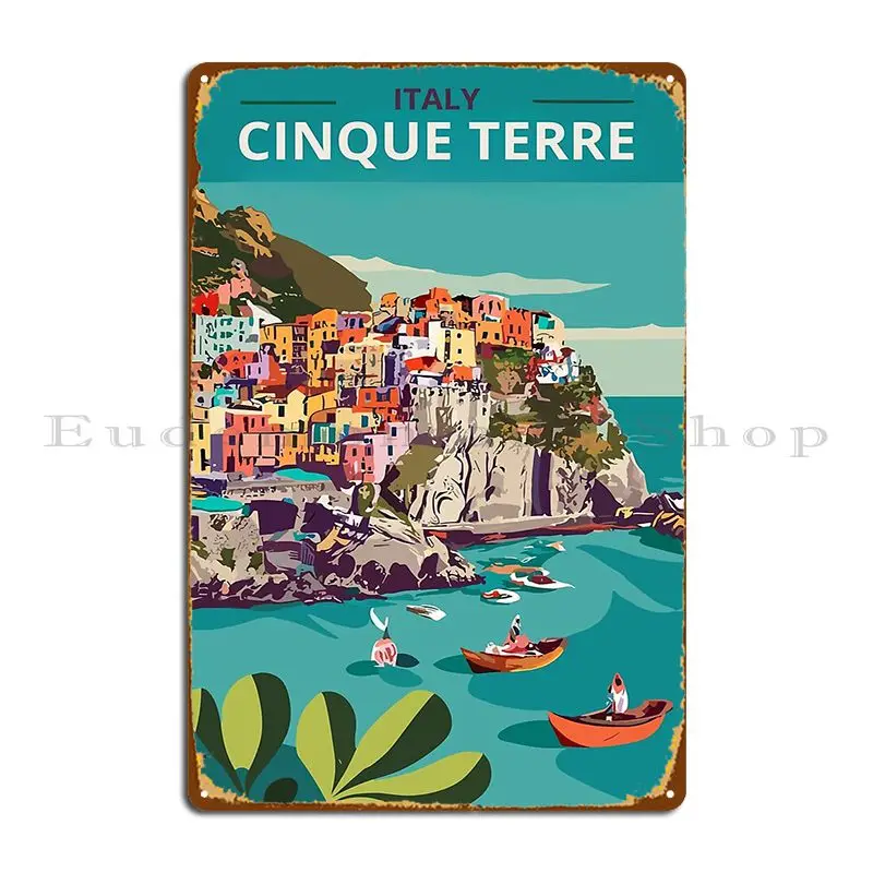 Винтажное путешествие искусство пяти терьер Италия Goodoldvintage металлический знак