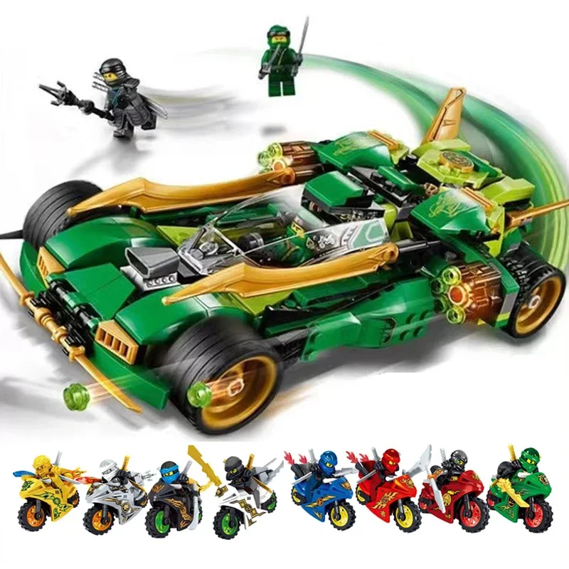 Совместимые 71073 Night Chariot Boy строительные блоки 8 пламенных фигурок для мотоцикла